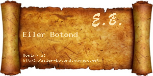 Eiler Botond névjegykártya